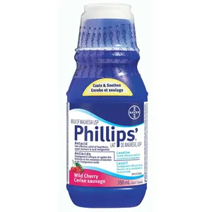 Phillips Milk of Magnesia Cherry 350ml - Stimulant-Free Constipation Relief with Cramp Free Formula