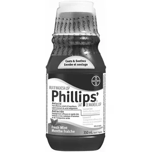 Phillips Milk of Magnesia Mint 350ml - Stimulant-Free Constipation Relief, Cramp Free Laxative