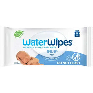 Plastic-Free Original Baby Wipes - 99.9% Water-Based, Unscented, Hypoallergenic for Sensitive Skin