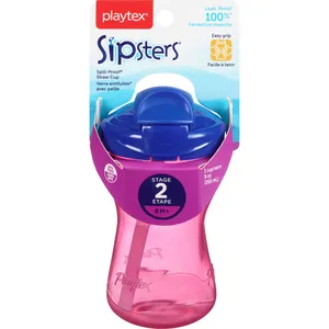 Playtex Sipsters Spill-Proof Straw Sippy Cup Stage 2 for Ages 9 Months, 9 oz, BPA Free, Ergonomic Design