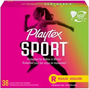 Playtex Sport Tampons, Unscented Regular Size - 360° Protection for Active Lifestyles