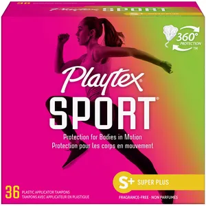 Playtex Sport Tampons, Unscented Super Plus - 360Â° Protection & FlexFit Technology