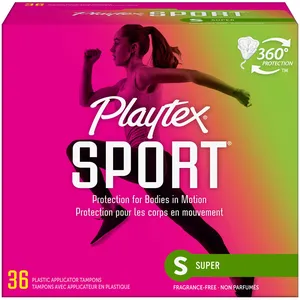 Playtex Sport Tampons, Unscented Super - 360Â° Protection and FlexFit Technology for Comfort