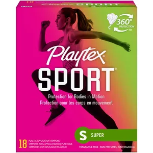 Playtex Sport Unscented Athletic Tampons Super - 360Â° Protection for Active Women