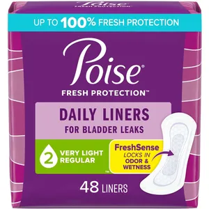 Poise Daily Incontinence Panty Liners - Very Light Absorbency, Unscented, Regular Size