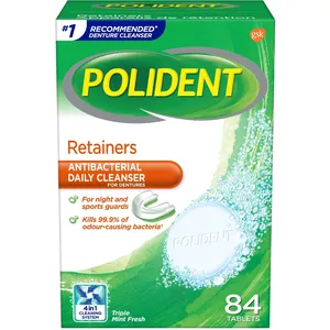 Polident Retainer Cleanser Triple Mint Fresh 84 Tablets for Nightguards and Sportsguards