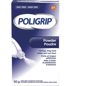 Poligrip Powder Denture Adhesive Powder, 50g - Comfort & Confidence for Denture Wearers