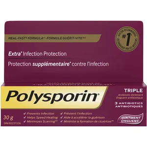 Polysporin Triple Antibiotic Cream 15g & 30g - Heal-Fast Formula for Cuts, Scrapes & Burns
