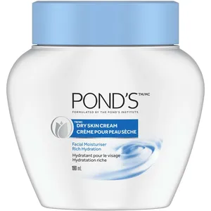 Pond's Dry Skin Cream 190ml - Hypoallergenic Facial Moisturizer for Deep Hydration and Radiance