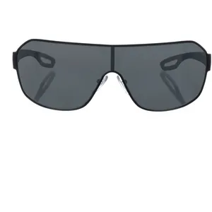 Prada PS52QS Black Mask Sunglasses - Rectangular Shape with Gray Lenses for Stylish Protection