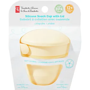 President's Choice Silicone Snack Cup with Lid for Kids - Non-Toxic, Collapsible & Dishwasher Safe