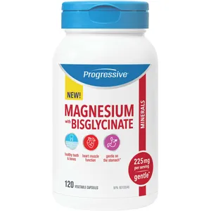 Progressive Magnesium Bisglycinate 225 mg â€“ Supports Healthy Bones, Teeth & Heart Muscle Function
