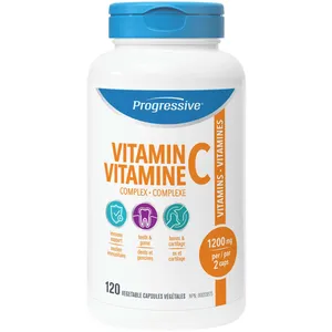 Progressive Vitamin C Complex 600 mg Capsules for Immune Support, Bone & Cartilage Health