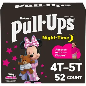 Pull-Ups Girls' Night-Time Potty Training Pants 4T-5T (38-50 lbs) - Extra Absorbent, Leak-Free