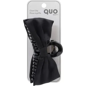 QB Claw Clip Bow Black - Stylish Triangle Hair Clip with Gold Accents for Secure Updos & Buns