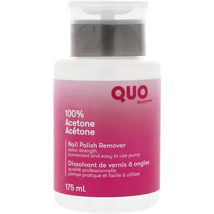 Quo Beauty 100% Acetone Nail Polish Remover Pump - Vegan & Cruelty-Free, Perfect for Glitter & Glue
