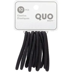 Quo Beauty 10 Pack All Hair Types Elastics - Eco-Friendly & Firm Hold for Quick Styling