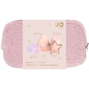 Quo Beauty Accessory Travel Set: Blending Sponge, Sponge Soap & Holder for Flawless Makeup