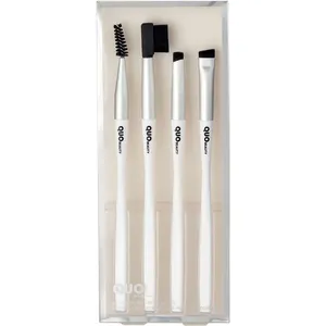 Quo Beauty All About Brows Brush Set - Eco-Friendly, Cruelty-Free, 4 Essential Tools for Perfect Brows