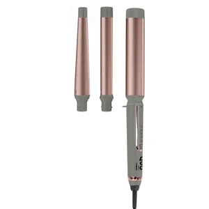 Quo Beauty Copper Ceramic Interchangeable Curling Wand with 3 Barrels for Endless Curls & Waves