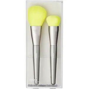 Quo Beauty In a Flash Brush Set - Eco-Friendly, Dual-Use Rounded Complexion & Powder Brushes