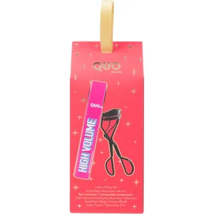 Quo Beauty Lash Lifting Set - Black High Volume Mascara & Curler for Voluminous, Curled Lashes