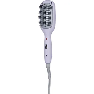 Quo Beauty Mini Hot Brush - Compact Straightening Brush, 375°F High Heat, Dual Voltage for Travel