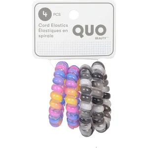 Quo Beauty Printed Cord Elastics - Fully Recyclable, No Damage Hair Ties for All Hair Types