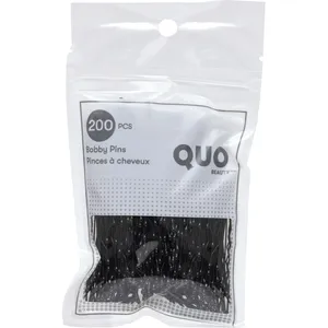 Quo Beauty Qb 200 Pc Black Bobby Pins for All Hair Types - Secure Flyaways & Keep Hairstyle in Place