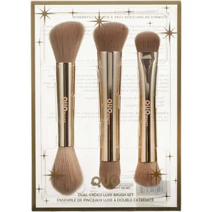 Quo Beauty Qb Dual-Ended Luxe Brush Set - 3 Luxurious Brushes for Flawless Makeup On-The-Go