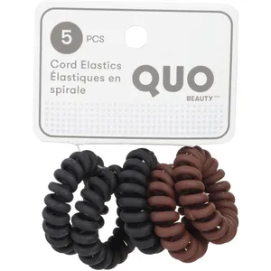 Quo Beauty Rubber Cord Elastics - Fully Recyclable Hair Ties for All Hair Types and Textures