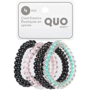 Quo Beauty Silicone Cord Elastics - Eco-Friendly, No Damage Hair Ties for All Hair Types and Textures