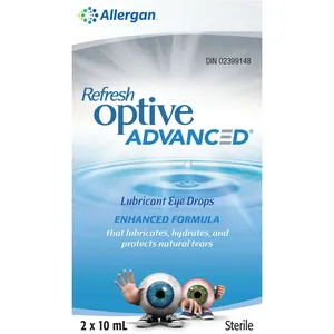 REFRESH OPTIVE ADVANCED Eye Drops 10ml - Hydrates, Lubricates & Protects Natural Tears