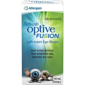 REFRESH OPTIVE FUSION Eye Drops - Hydrating Dual Action Formula for Dry Eyes, Preservative-Free