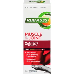 RUB A535 Maximum Strength Heat Cream for Muscle & Joint Pain Relief - Fast-Acting, Made in Canada