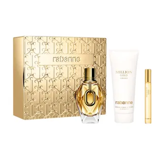 Rabanne Million Gold for Her Eau de Parfum Gift Set - 90ml Perfume, 100ml Lotion, 10ml Spray
