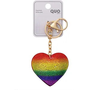 Rainbow Heart Keychain - Quo Beauty - Vibrant Design, Holds Keys, Stylish Accessory for Love & Inclusivity
