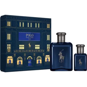 Ralph Lauren Polo Blue Parfum Holiday Set - Full-Size & Travel Size Fragrance for Him