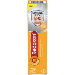 Redoxon ImmunoPRO Effervescent Tablets - Immune Support with Vitamin C & 10 Essential Nutrients