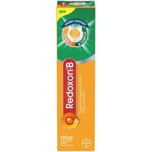 Redoxon® Vitamin B Complex plus Vitamin C Effervescent Tablets - Energy & Immune Support - Orange Flavor