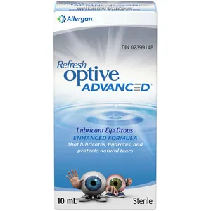 Refresh Optive Advanced Eye Drops 10 mL - Lipid-Enhanced Hydration & Protection for Dry Eyes