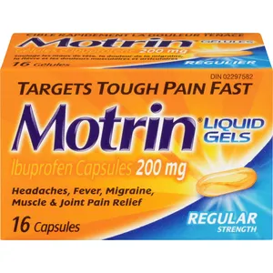 Regular Strength Motrin Liquid Gels 200mg Pain Relief - Fast Acting for Aches and Pains