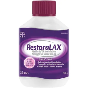 RestoraLAX Powder Laxative - 30 Doses, No Taste, No Grit, Effective Relief for Constipation