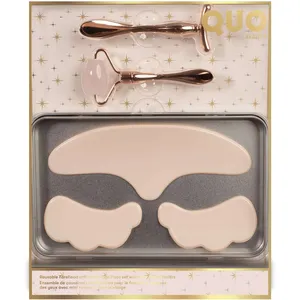 Reusable Forehead and Under-Eye Pads Set with Mini Facial Rollers for Soothing Skincare
