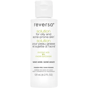 Reversa Solution for Oily Acne-Prone Skin with 8% Glycolic Acid, Non-Comedogenic Oil-Free Formula