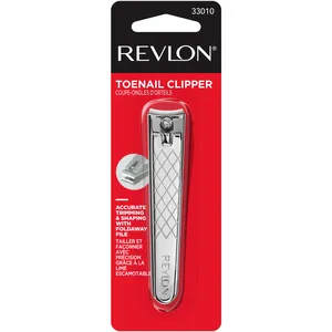 Revlon Toe Nail Clipper with Curved Blades and Foldaway File for Accurate Trimming