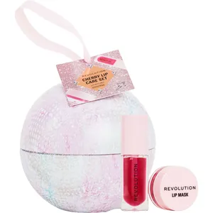 Revolution Cherry Lip Oil Gift Set - Nourishing Lip Gloss & Hydrating Lip Mask for Ultimate Lip Care