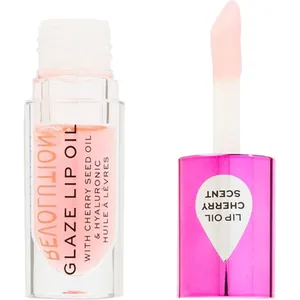 Revolution Glaze Lip Oil in Getaway Terracotta - Nourishing Glossy Finish with Cherry Scent