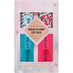 Revolution Limited Edition Maxi Plump Lip Duo - Hot & Cold Lip Gloss Set for Plumper Lips