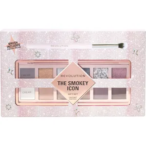 Revolution Smokey Rebel Icon Gift Set - 12 Smoky Shades with Blending Brush for Perfect Party Glam